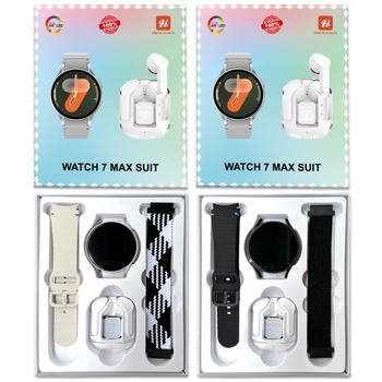 Watch7MaxSuit pametni sat Bluetooth slušalica 2-u-1 paket za pozive, glazbu i sport — Praćenje srčanog ritma, Praćenje sna, Dnevna vodootpornost, IPS zaslon, Bluetooth pozivi