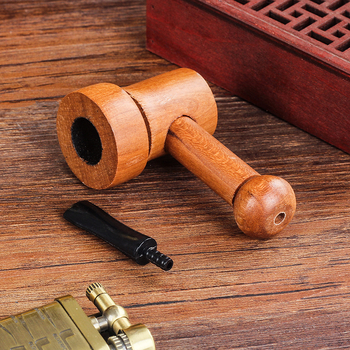 Drvena lula s oblikom čekića, prohodni kanal promjera 2 mm, moderan minimalistički dizajn