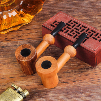 Drvena lula s oblikom čekića, prohodni kanal promjera 2 mm, moderan minimalistički dizajn