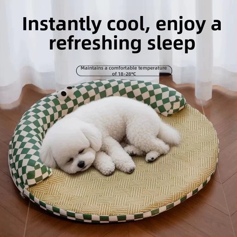 Охлаждащ мат за домашни любимци – платнен ледено‑мат за котки и кучета, летен спален мат, лесно почистване