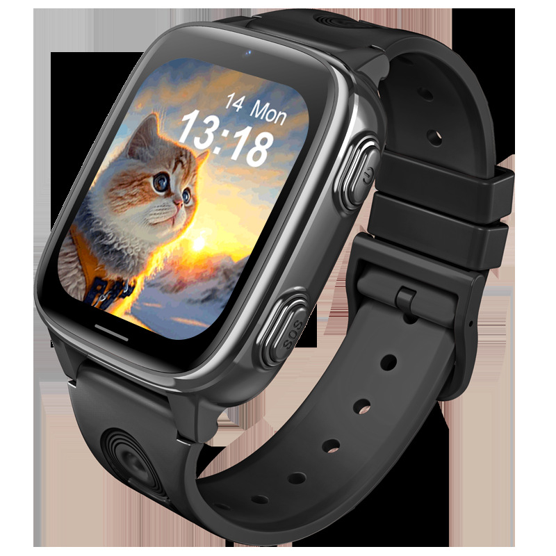 D51 Ceas inteligent pentru copii cu 4G, apeluri video, carcasă din aliaj de titan, curea din silicon, afișaj TFT, încărcare magnetică