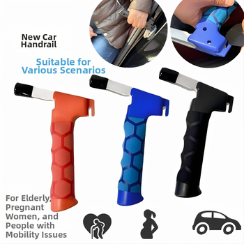 Automobilski 3-u-1 alat za nuždu: čekić za razbijanje stakla, dodatak naslona za ruku, Lin ting, materijal ABS aluminijska legura, težina 0,18 kg