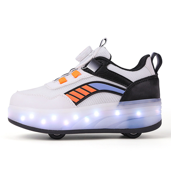 Παιδικά αθλητικά παπούτσια με τέσσερις τροχούς, διπλής σειράς PU τροχών – μάρκα Tread Pattern, κατάλληλα για αγόρια και κορίτσια (2358)