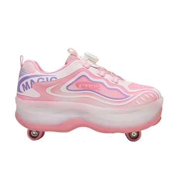Unisex Heelys stil rol tenisice s dvostrukim redom kotača, PU kotači, TPR potplat