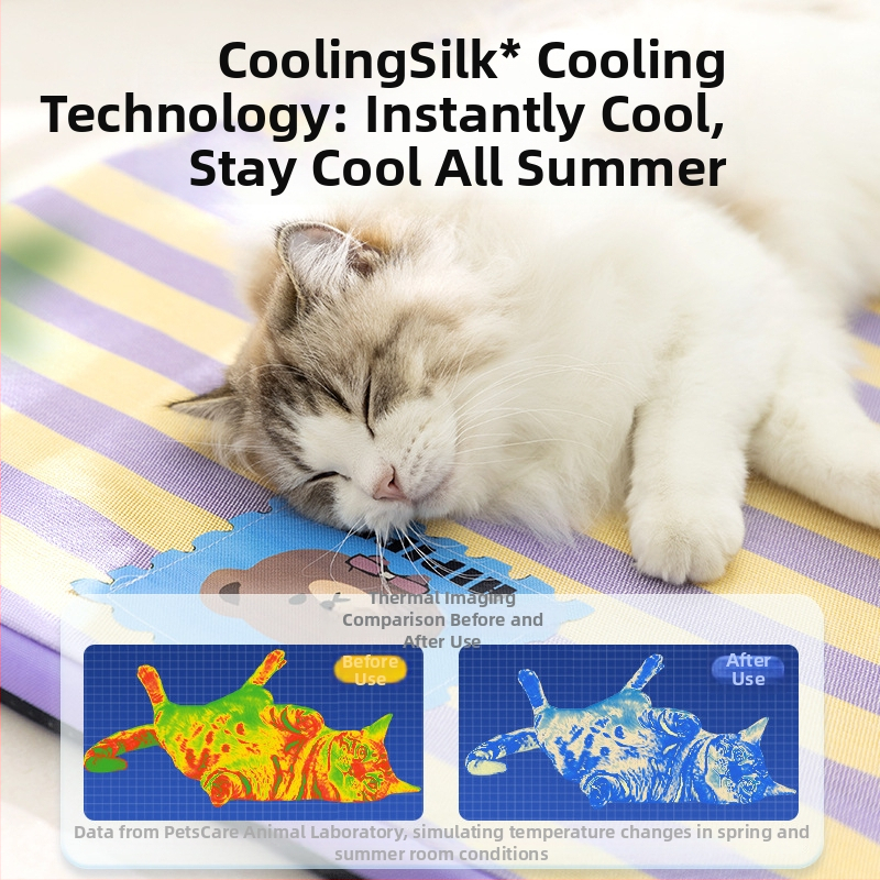 Дишаща лятна подложка за домашни любимци — за котки и малки кучета, Oxford плат, вътрешна употреба