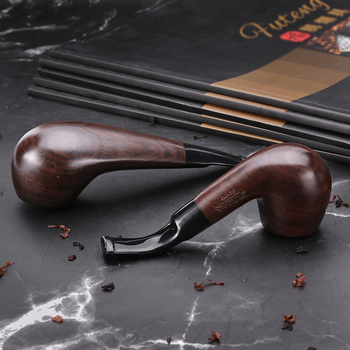 Lulă din lemn de abanos, lucrată manual, dimensiune palmei, lemn solid, filtru cu nucleu de fier de 3 mm