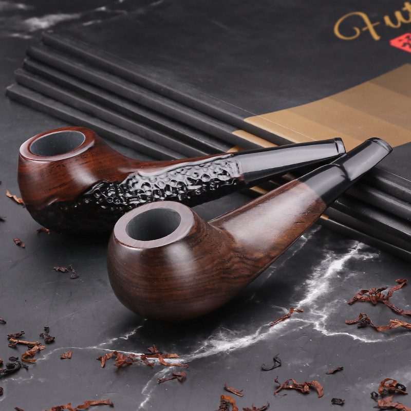 Lulă din lemn de abanos, lucrată manual, dimensiune palmei, lemn solid, filtru cu nucleu de fier de 3 mm