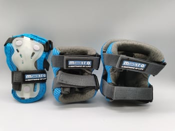 Детски шестчастен комплект защитни средства за каране на ролери: коленни предпазители, лакътни и киткови защити, флуоресцентен дизайн; опаковка 50 или 100 комплекта