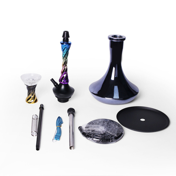 Hookah od aluminija, elektroplatirano, uvijeni oblik, arapski stil, veliki čvorasti uzorak