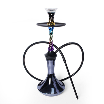 Hookah od aluminija, elektroplatirano, uvijeni oblik, arapski stil, veliki čvorasti uzorak