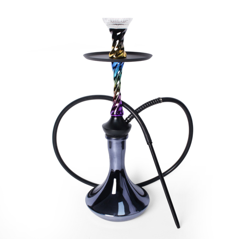 Hookah od aluminija, elektroplatirano, uvijeni oblik, arapski stil, veliki čvorasti uzorak