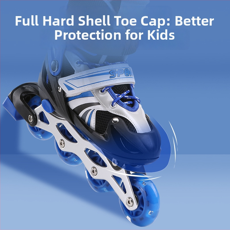 Παιδικά inline ρόλερ σκέιτς – ρυθμιζόμενα, LED φλας, τροχοί PVC, Bo Bo μάρκα