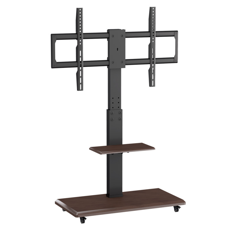 Mobilni podni nosač za TV s prostorom za pohranu, univerzalnim kotačićima, čelična konstrukcija; kompatibilan s pametnim televizorima.