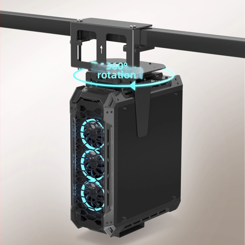 Zavesný držiak počítačovej skrinky, bočné uchytenie klipom, nastaviteľný, bez vŕtania, model zjj001