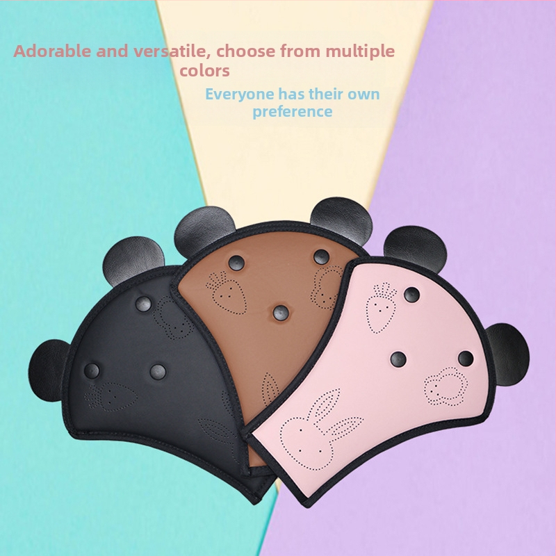 Nastaviteľný držiak bezpečnostného pásu pre detské auto s ochranou krku a obmedzovačom ramena-brucha - PVC materiál