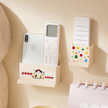 Cutie de depozitare pentru telecomenzi, montată pe perete — plastic PP, design drăguț de desen animat, model 20250507023, 40 g