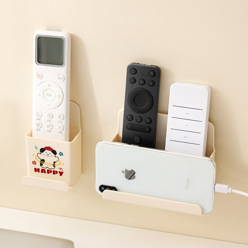 Cutie de depozitare pentru telecomenzi, montată pe perete — plastic PP, design drăguț de desen animat, model 20250507023, 40 g