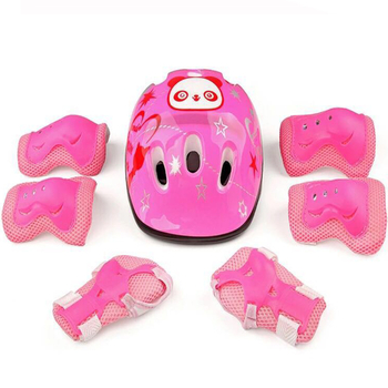 Σετ προστατευτικού εξοπλισμού για παιδιά για ρόλερ-πατινάζ: κράνος, προστατευτικά παλάμου και γόνατα, μάρκα OUSHEN; υλικό σώματος: σφουγγάρι; κατηγορία: συνδυασμένη αθλητική προστασία