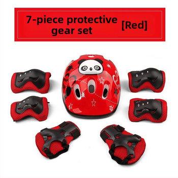 Detský set ochranných pomôcok na korčule: prilba, ochranné pomôcky na dlaň a kolená; značka OUSHEN; materiál tela: špongia; kategória: kombinovaná športová ochranná výbava
