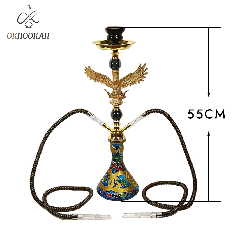 Nargila od nehrđajućeg čelika s dvostrukim cijevima – OKHOOKAH 0K-75-3045 kompletni set