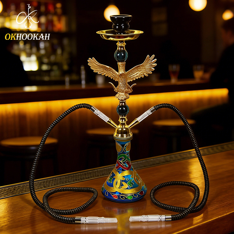 Nargila od nehrđajućeg čelika s dvostrukim cijevima – OKHOOKAH 0K-75-3045 kompletni set