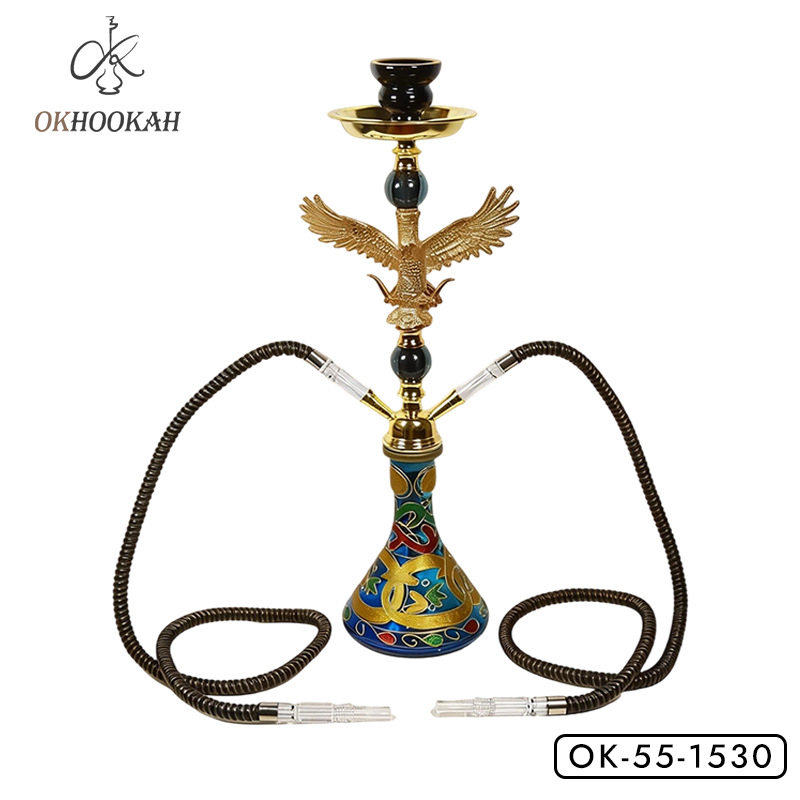 Nargila od nehrđajućeg čelika s dvostrukim cijevima – OKHOOKAH 0K-75-3045 kompletni set