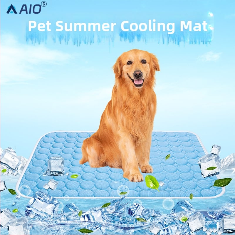 Охлаждаща подложка за кучета с дишащ Ice Silk плат – прана, многократно използваема, охлаждаща подложка (AIO)