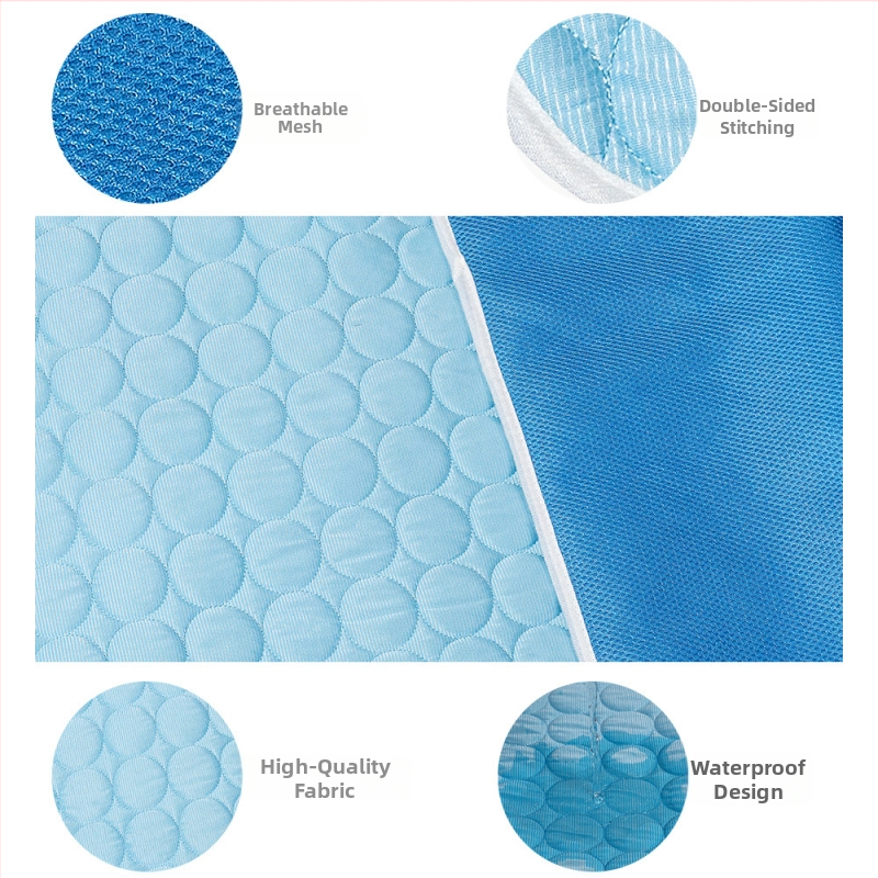 Охлаждаща подложка за кучета с дишащ Ice Silk плат – прана, многократно използваема, охлаждаща подложка (AIO)