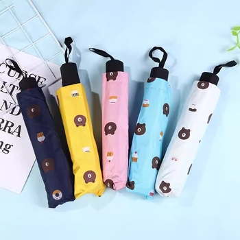 Automata nap- és eső elleni esernyő, 3 részben összecsukható kivitel, acél váz 8 bordával, 170T vegyi rostból készült szövet gumírozott bevonattal, középső oszlop rostból, műanyag fogantyú, modell YS-6034