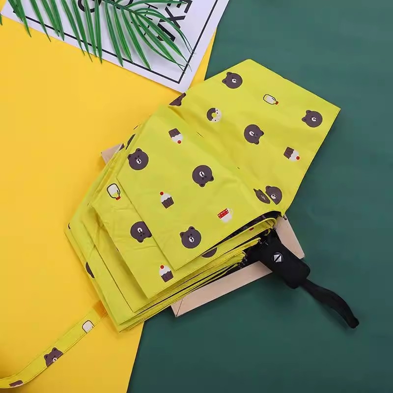 Automata nap- és eső elleni esernyő, 3 részben összecsukható kivitel, acél váz 8 bordával, 170T vegyi rostból készült szövet gumírozott bevonattal, középső oszlop rostból, műanyag fogantyú, modell YS-6034