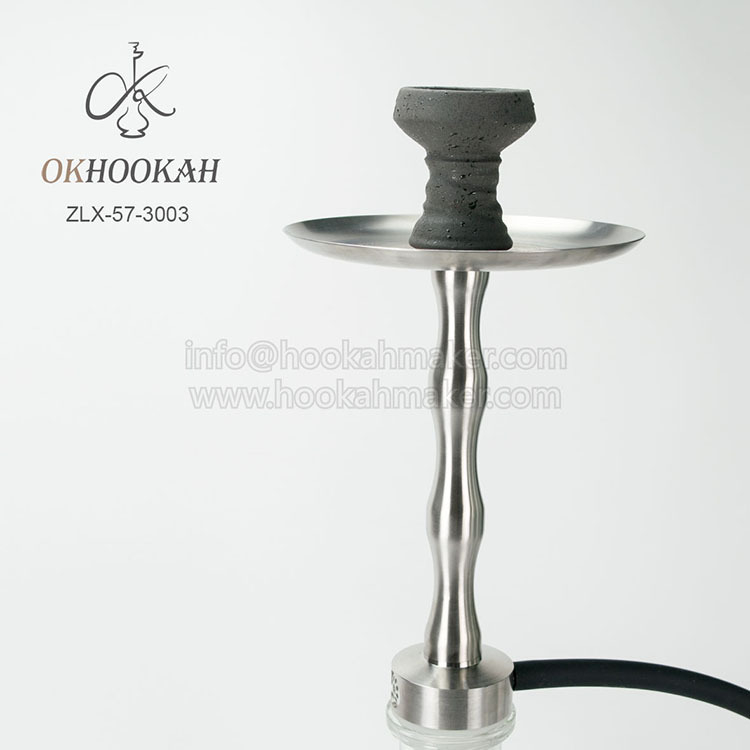 OKHOOKAH nehrđajući čelik Hookah – velika jednodijelna arapska vodena lula, kompletan prijenosni set, model ZLX-57-3003