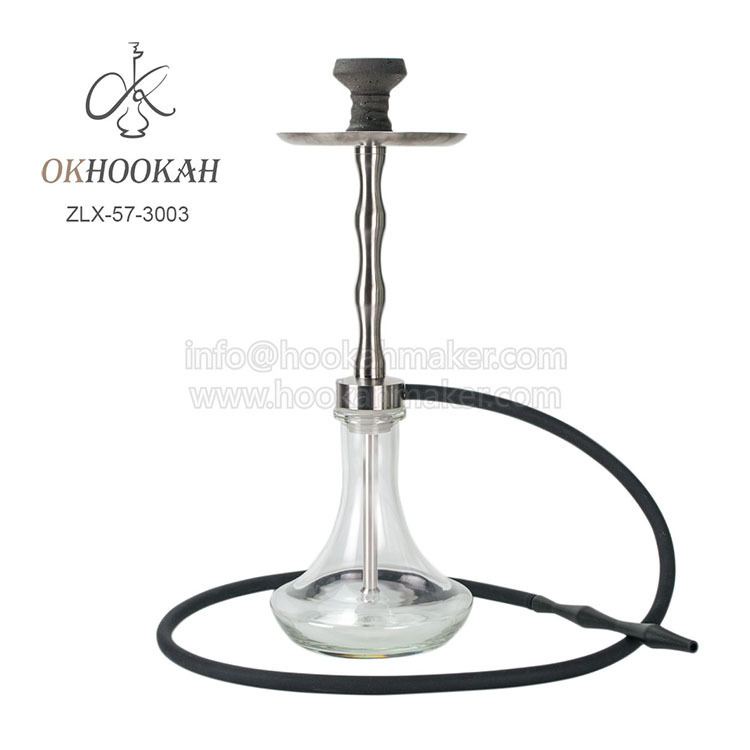 OKHOOKAH nehrđajući čelik Hookah – velika jednodijelna arapska vodena lula, kompletan prijenosni set, model ZLX-57-3003
