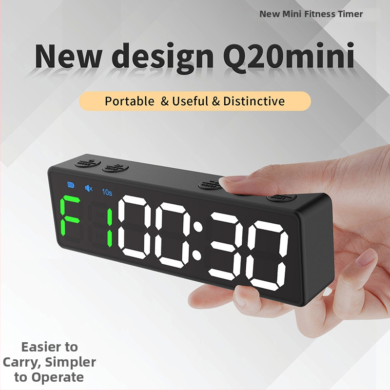 Elektronický športový časovač/stopky s magnetickým dobíjaním, ABS puzdro, pauza, nie je vodotesný