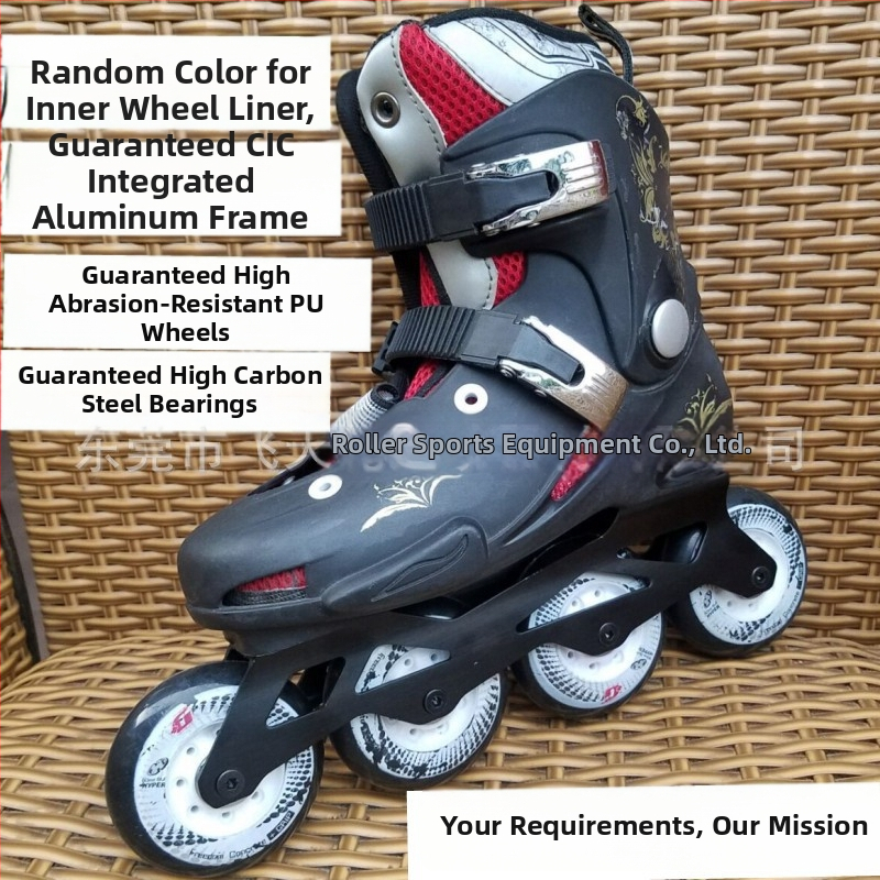 Inline πατίνια με PVC επάνω μέρος, PU τροχοί, σόλα από τένοντα βοείου, τροχοί σε μία σειρά