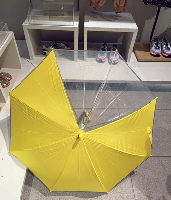 Dječji kišobran s dugim drškom, 8 rebara, željezni okvir, poliester tkanina, silikonska drška, ručno otvaranje