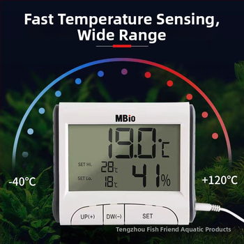 Akvarijski termometar s visokopreciznim zaslonom i elektroničkom sondom, vanjski senzor za kontrolu temperature u kornjačinom akvariju