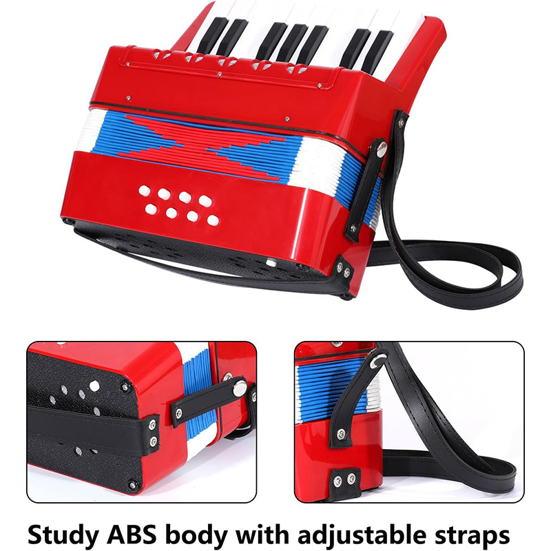 Acordeon pentru copii cu 17 clape și curea (Material: rășină; Brand: feifan; Vârstă: 4–6 ani)