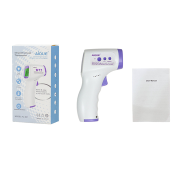Hl-e31 Инфрачервен термометър за чело, медицински клас, ръчен безконтактен термометър с бързо измерване на температура и триецветна подсветка