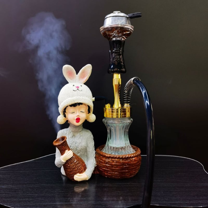 Figura od smole za nargilu s lampom, slatka djevojka dizajn, set od 6 komada, Silu