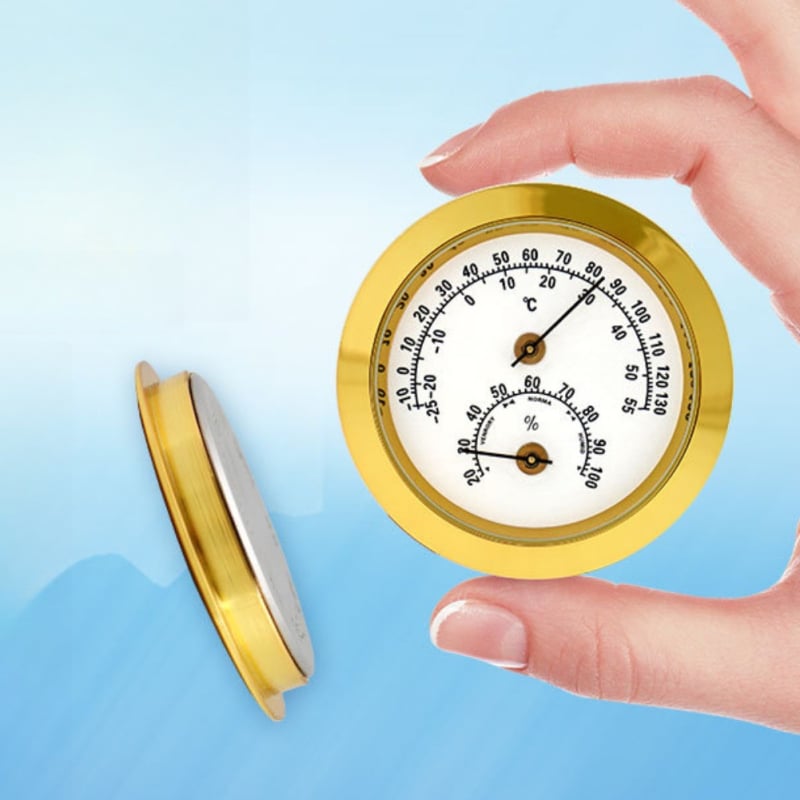 Higrometru și termometru din metal, cadran rotund, pentru uz casnic și auto, accesoriu decorativ