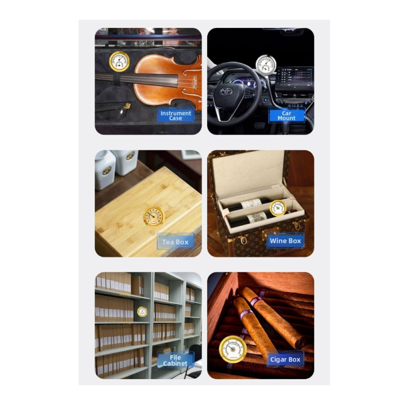 Higrometru și termometru din metal, cadran rotund, pentru uz casnic și auto, accesoriu decorativ