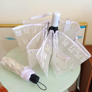 Umbrelă pentru copii cu iepurașul Miffy, stil desen animat, semi-automat, cu cupolă transparentă din plastic, mâner și schelet din fier, posibilitate logo personalizat