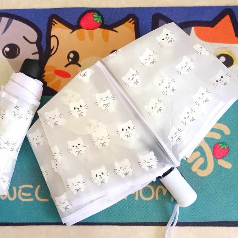 Umbrelă pentru copii cu iepurașul Miffy, stil desen animat, semi-automat, cu cupolă transparentă din plastic, mâner și schelet din fier, posibilitate logo personalizat