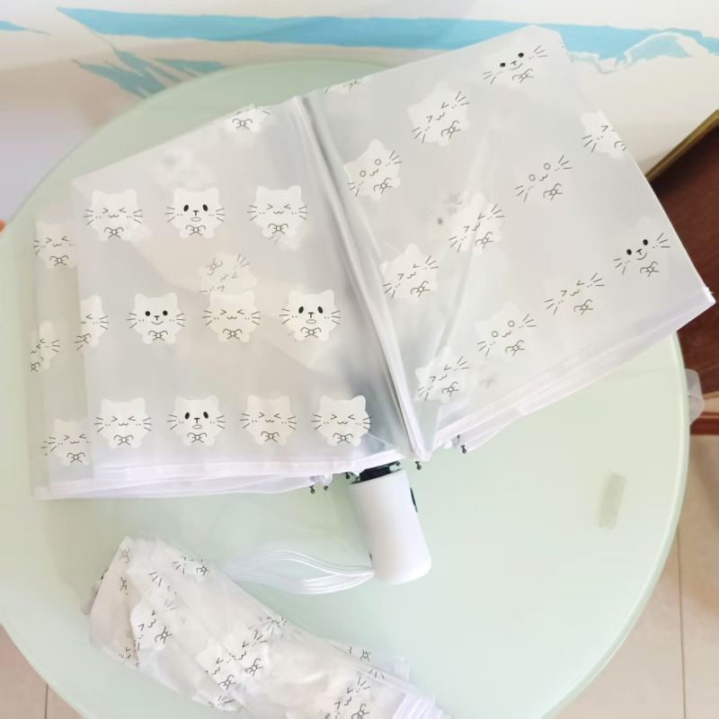 Umbrelă pentru copii cu iepurașul Miffy, stil desen animat, semi-automat, cu cupolă transparentă din plastic, mâner și schelet din fier, posibilitate logo personalizat