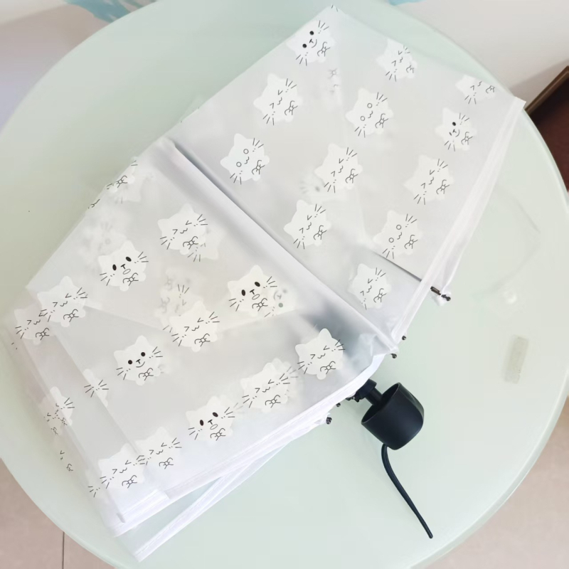 Umbrelă pentru copii cu iepurașul Miffy, stil desen animat, semi-automat, cu cupolă transparentă din plastic, mâner și schelet din fier, posibilitate logo personalizat