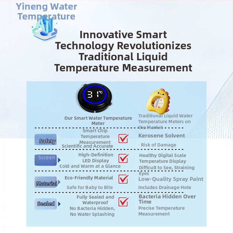 Digitalni termometar za kupanje s LCD zaslonom – mjeri temperaturu vode, vodootporan, pogodan za akvarij