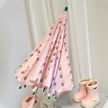 Umbrelă pentru copii - pânză robustă, cadru cu 8 spițe, tijă din aliaj, spițe din fibră, mâner din plastic, mâner lung, deschidere și închidere manuală