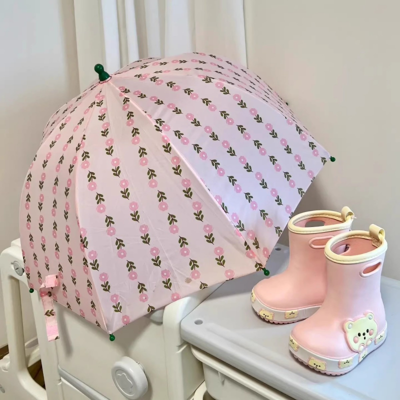 Umbrelă pentru copii - pânză robustă, cadru cu 8 spițe, tijă din aliaj, spițe din fibră, mâner din plastic, mâner lung, deschidere și închidere manuală