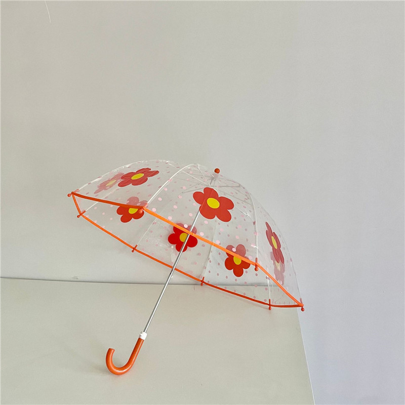 Umbrelă pentru copii - pânză robustă, cadru cu 8 spițe, tijă din aliaj, spițe din fibră, mâner din plastic, mâner lung, deschidere și închidere manuală