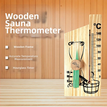 Kt/kaitai Teplomer do sauny, sklenený teplomer, vysokoteplotná odolnosť, časovač s pieskom, model L30ck2887